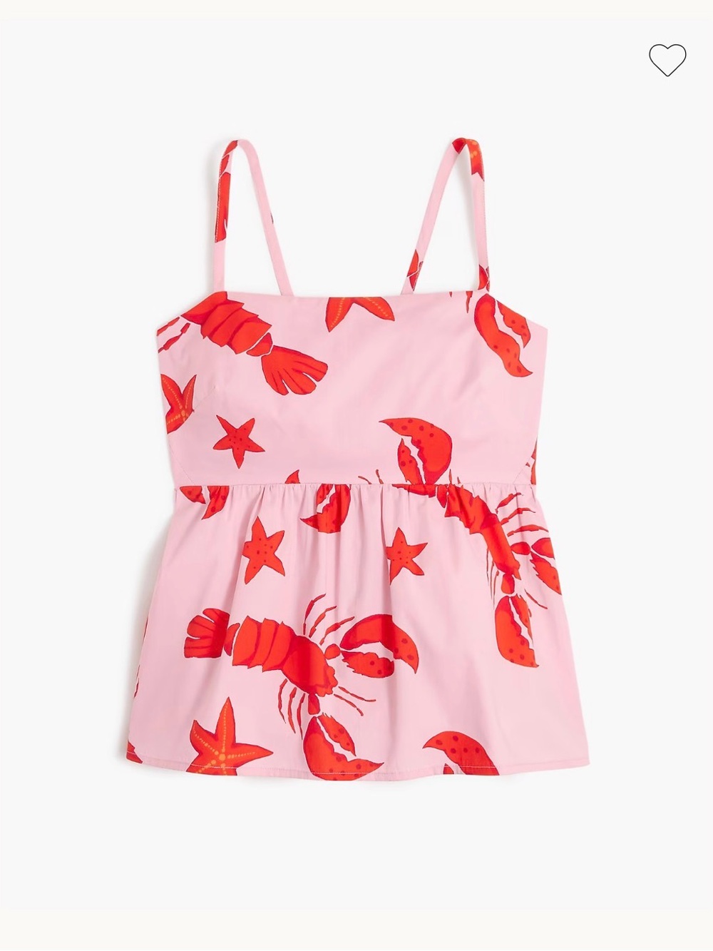 J.Crew Red Crab Lobster Starfish Design Tie-Back Strappy Summer Pink Top Size 14 - Picture 13 of 15